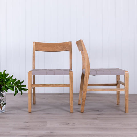 RAVEN Dining Chair  - Oak/Dove Leather