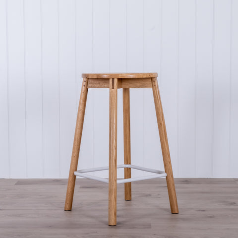 BAXTER Kitchen Stool - Oak/White