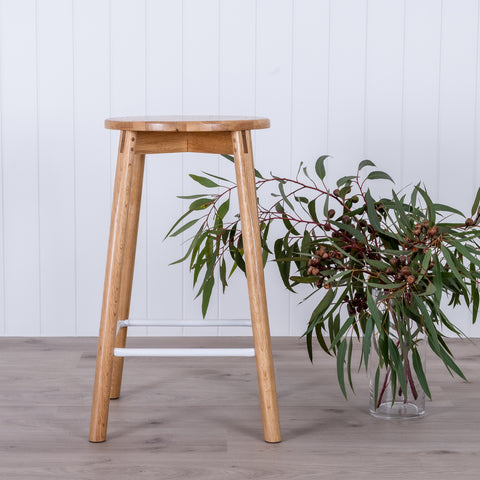 BAXTER Kitchen Stool - Oak/White